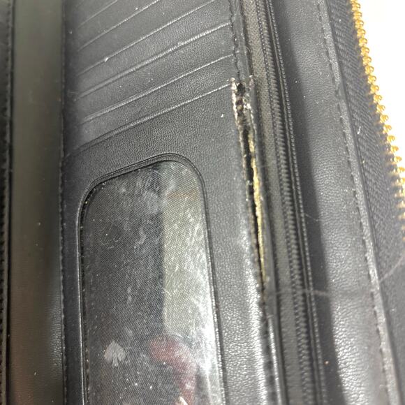 Kate Spade Black Leather Double Zip Wallet Wristlet - Picture 3 of 9